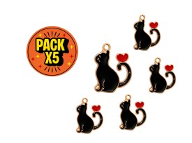 Dije Esmaltado Gato Negro